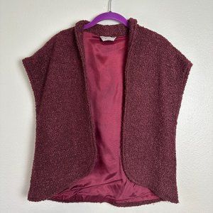 vintage 70s Frank Usher Sport purple boucle bolero vest size 10 cutaway maroon